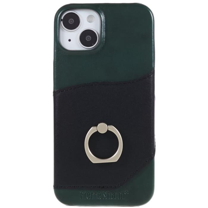 FIERRE SHANN - FIERRE SHANN iPhone 14 Fodral Äkta läder - Grön