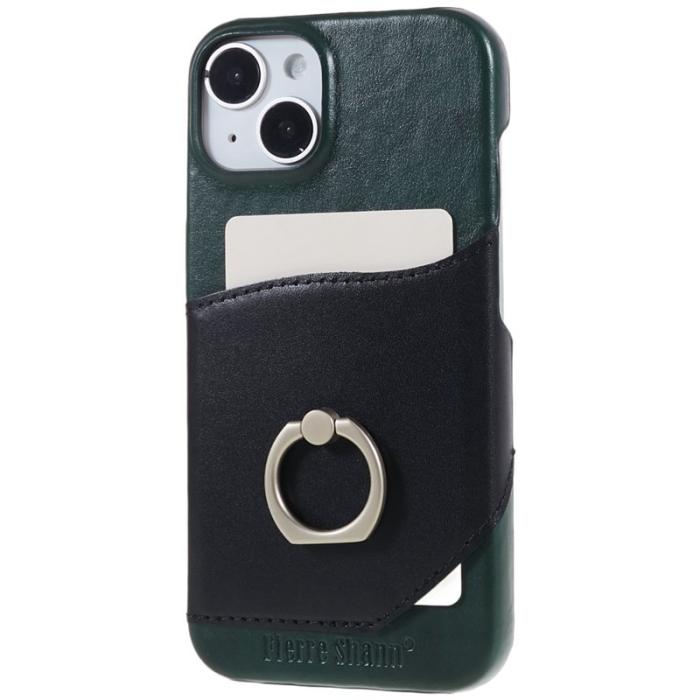 FIERRE SHANN - FIERRE SHANN iPhone 14 Fodral Äkta läder - Grön