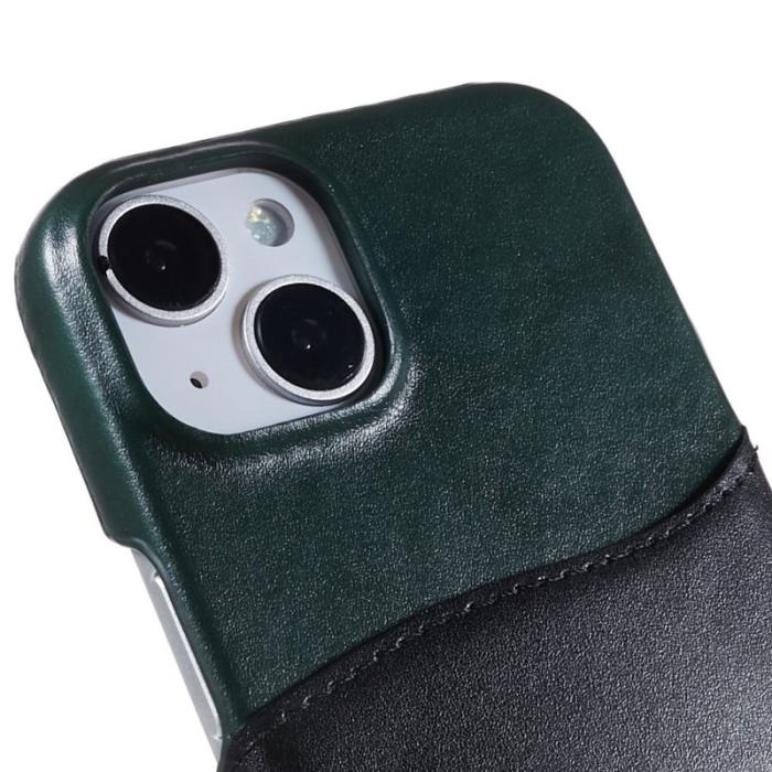 FIERRE SHANN - FIERRE SHANN iPhone 14 Fodral Äkta läder - Grön