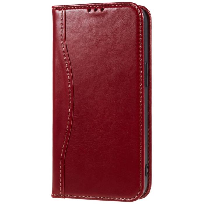 FIERRE SHANN - FIERRE SHANN iPhone 14 Fodral Äkta läder - Röd