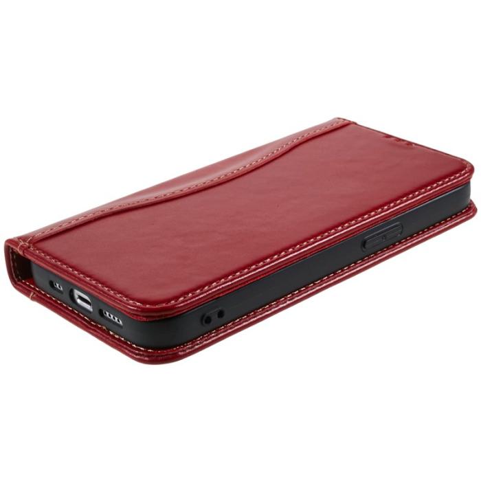 FIERRE SHANN - FIERRE SHANN iPhone 14 Fodral Äkta läder - Röd