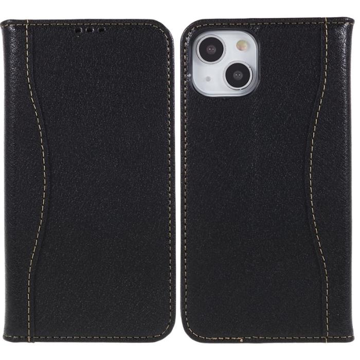 FIERRE SHANN - FIERRE SHANN iPhone 14 Fodral Äkta läder - Svart