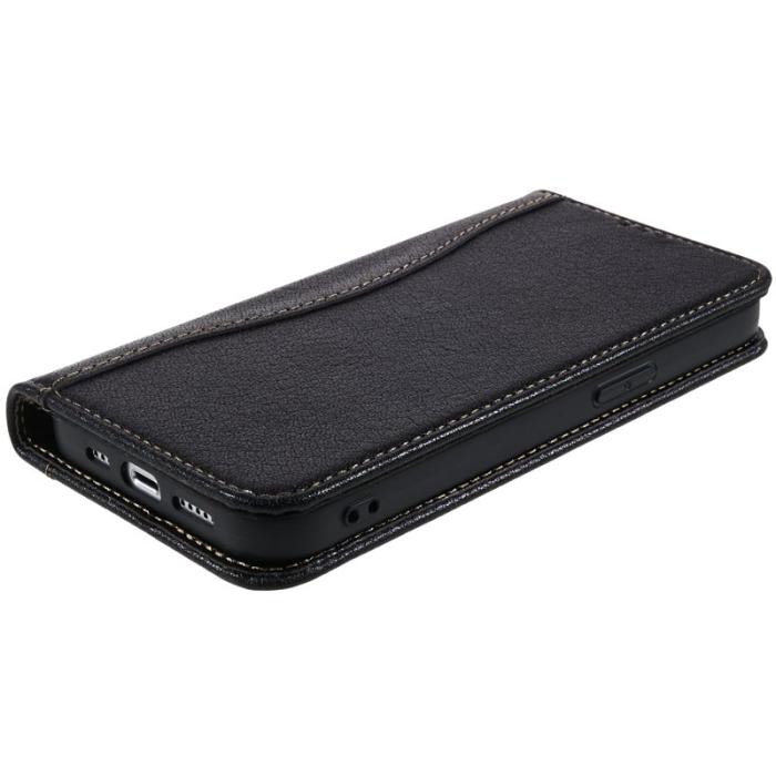 FIERRE SHANN - FIERRE SHANN iPhone 14 Fodral Äkta läder - Svart