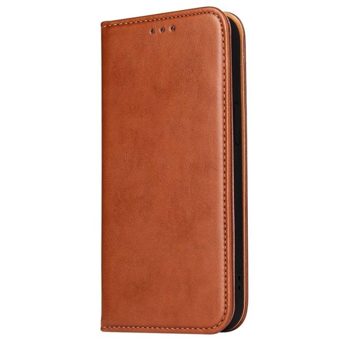 FIERRE SHANN - FIERRE SHANN iPhone 14 Fodral i PU-läder - Brun