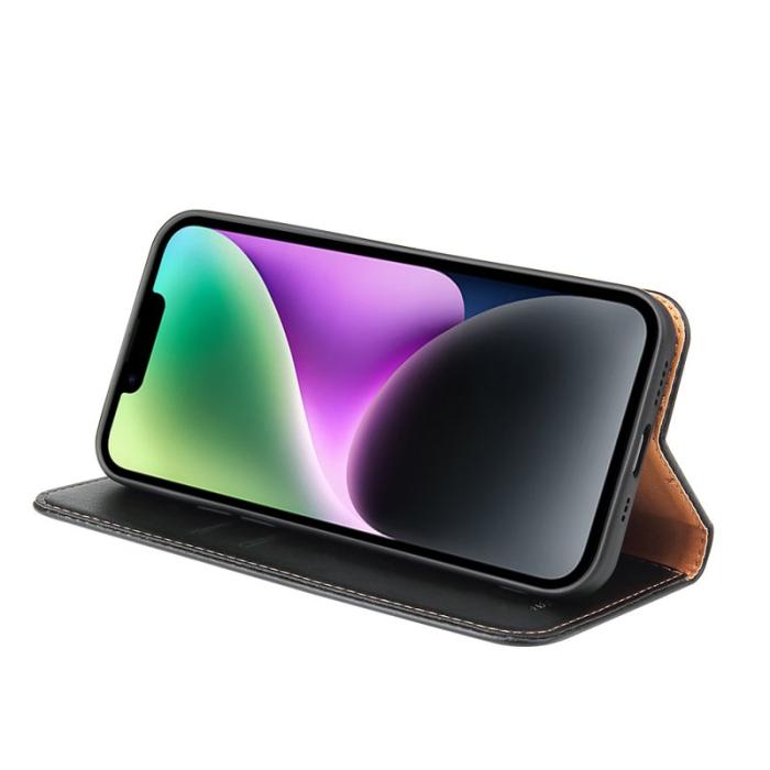 FIERRE SHANN - FIERRE SHANN iPhone 14 Fodral i PU-läder - Svart