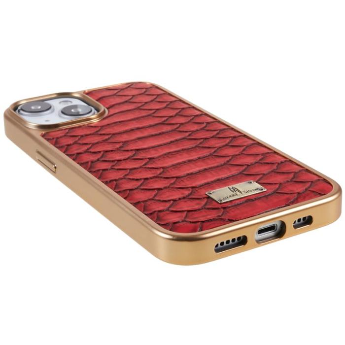 FIERRE SHANN - FIERRE SHANN iPhone 14 Plus Fodral PU Läder - Röd