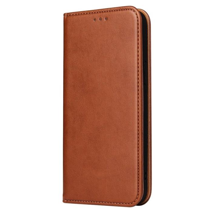 FIERRE SHANN - FIERRE SHANN iPhone 14 Pro Fodral Äkta läder - Brun