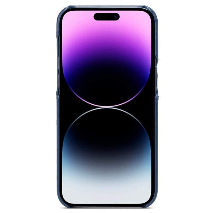 FIERRE SHANN - FIERRE SHANN iPhone 14 Pro Fodral i Waxy PU Läder - Blå