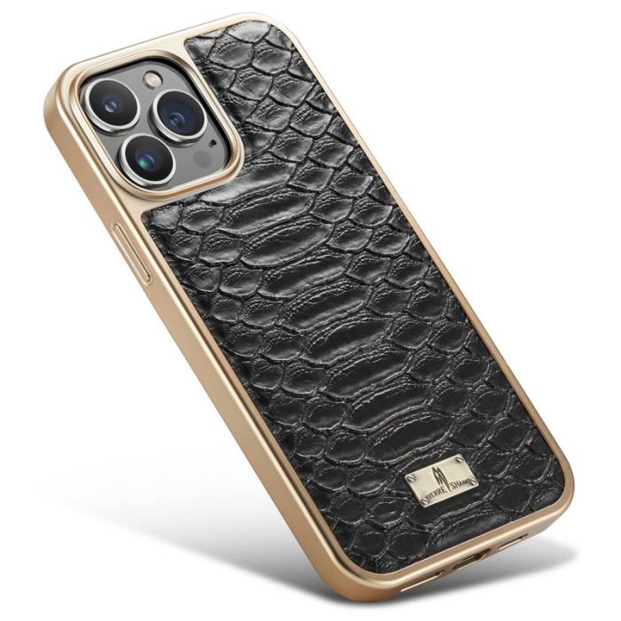 FIERRE SHANN - FIERRE SHANN iPhone 14 Pro Fodral PU Läder - Svart