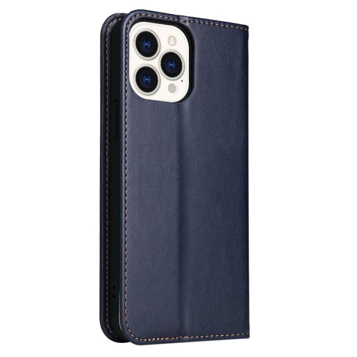 FIERRE SHANN - FIERRE SHANN iPhone 14 Pro Max Fodral PU Läder - Blå