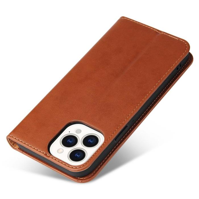 FIERRE SHANN - FIERRE SHANN iPhone 14 Pro Max Fodral PU Läder - Brun