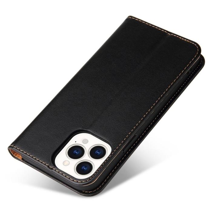 FIERRE SHANN - FIERRE SHANN iPhone 14 Pro Max Fodral PU Läder - Svart