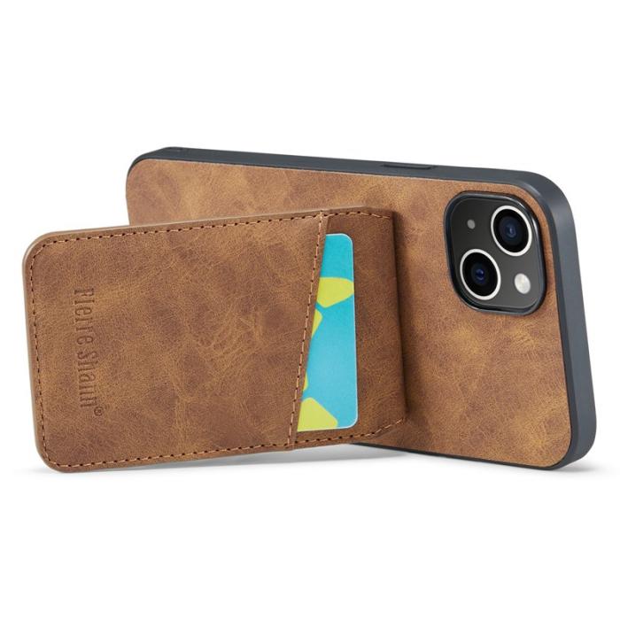 FIERRE SHANN - FIERRE SHANN iPhone 15 Plus Fodral RFID Blocker Konstläder - Brun