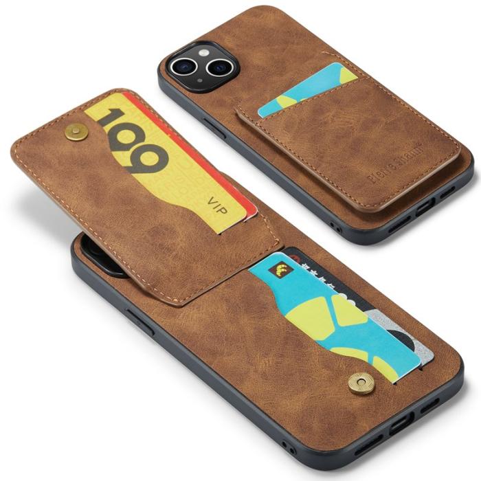 FIERRE SHANN - FIERRE SHANN iPhone 15 Plus Fodral RFID Blocker Konstläder - Brun