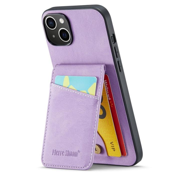 FIERRE SHANN - FIERRE SHANN iPhone 15 Plus Fodral RFID Blocking PU Läder - Lila