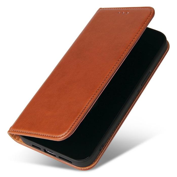 FIERRE SHANN - FIERRE SHANN iPhone 15 Pro Fodral - Magnetiskt PU Läder - Brun