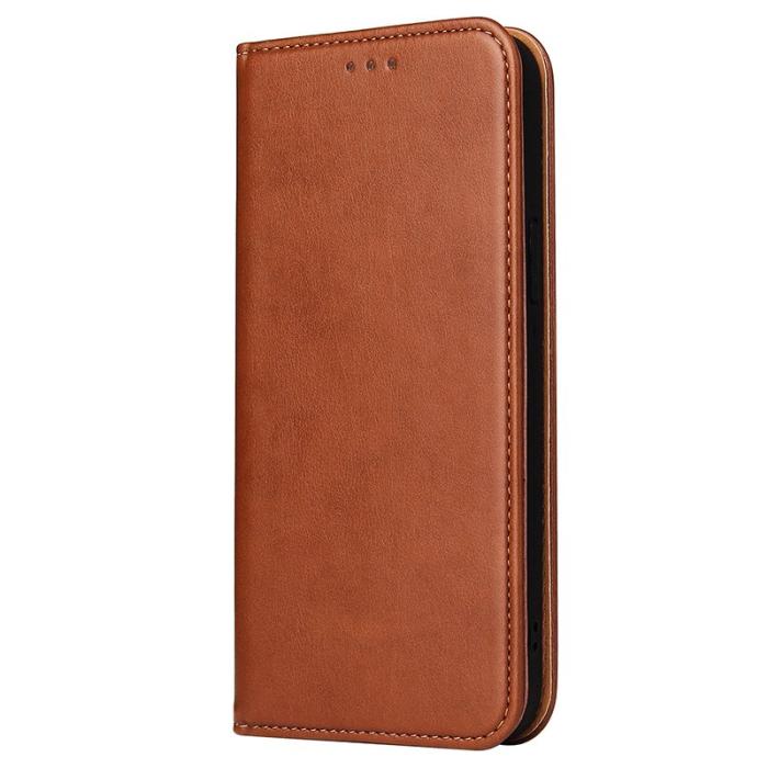 FIERRE SHANN - FIERRE SHANN iPhone 15 Pro Fodral - Magnetiskt PU Läder - Brun