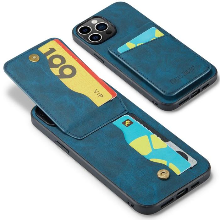 FIERRE SHANN - FIERRE SHANN iPhone 15 Pro Fodral PU Läder - Blå