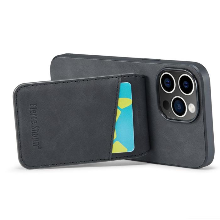 FIERRE SHANN - FIERRE SHANN iPhone 15 Pro Fodral PU Läder - Svart