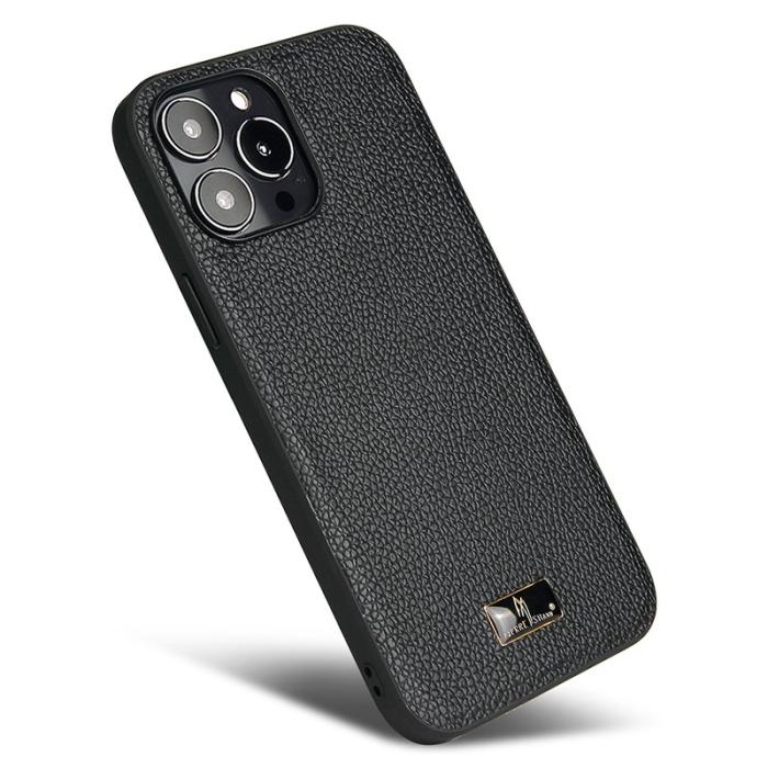 FIERRE SHANN - FIERRE SHANN iPhone 15 Pro Max Fodral Äkta läder - Vit