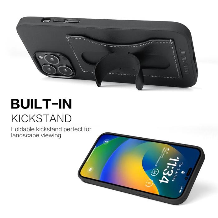 FIERRE SHANN - FIERRE SHANN iPhone 15 Pro Max Fodral PU Läder - Svart