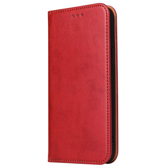 FIERRE SHANN - FIERRE SHANN iPhone 15 Pro Max Fodral - Texturerat PU Läder - Röd