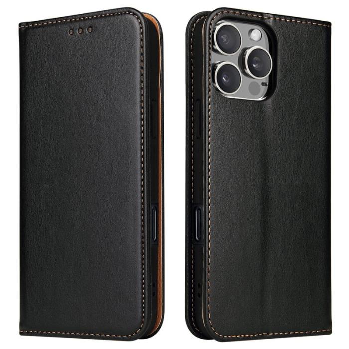 FIERRE SHANN - FIERRE SHANN iPhone 16 Pro Fodral PU Läder - Svart