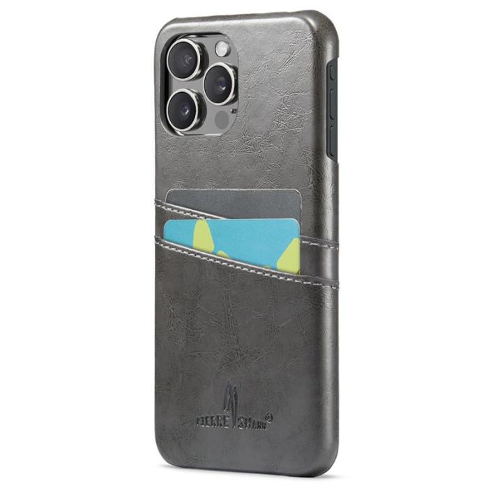 FIERRE SHANN - FIERRE SHANN iPhone 16 Pro Max Fodral Äkta läder - Grå