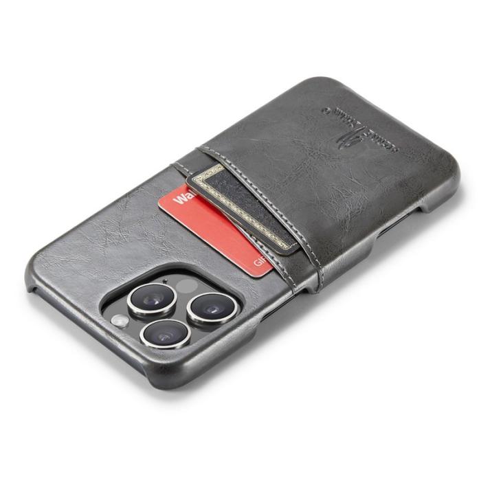 FIERRE SHANN - FIERRE SHANN iPhone 16 Pro Max Fodral Äkta läder - Grå