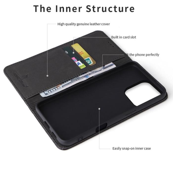 FIERRE SHANN - FIERRE SHANN iPhone 16 Pro Max Fodral Äkta läder - Svart