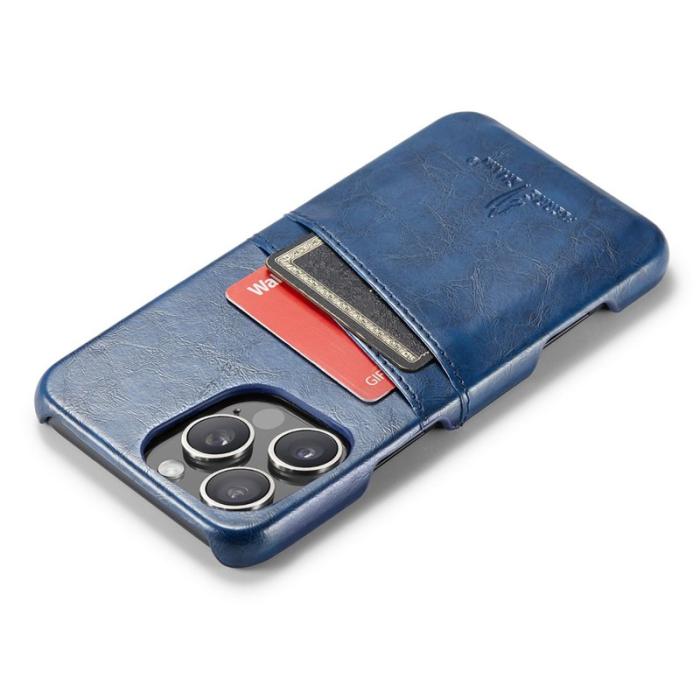 FIERRE SHANN - FIERRE SHANN iPhone 16 Pro Max Fodral - Waxy PU Leather - Blå