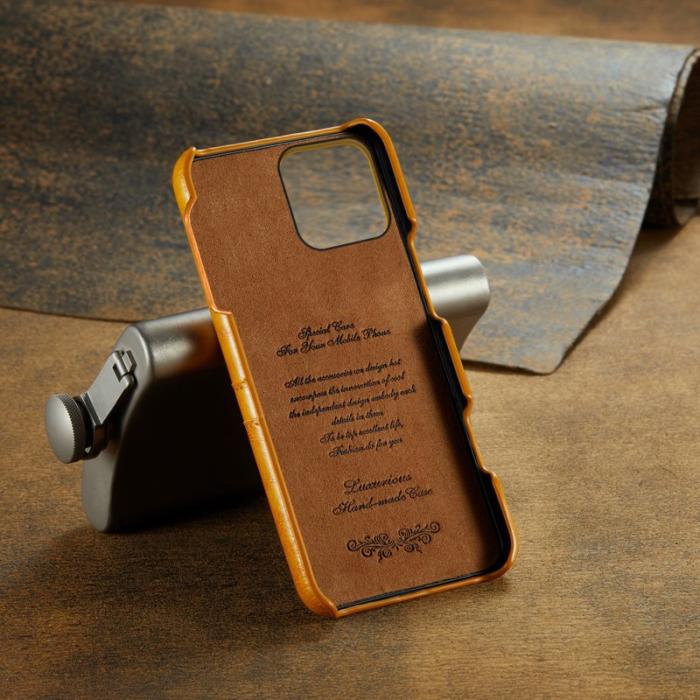 FIERRE SHANN - FIERRE SHANN iPhone 16 Pro Max Fodral - Waxy PU Leather - Gul