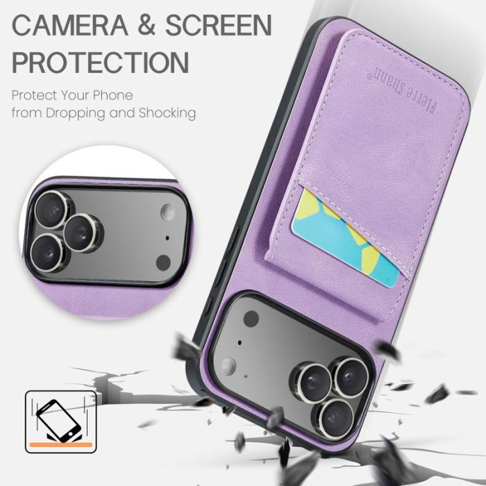 FIERRE SHANN - FIERRE SHANN iPhone 17 Pro Fodral Äkta läder - Lila