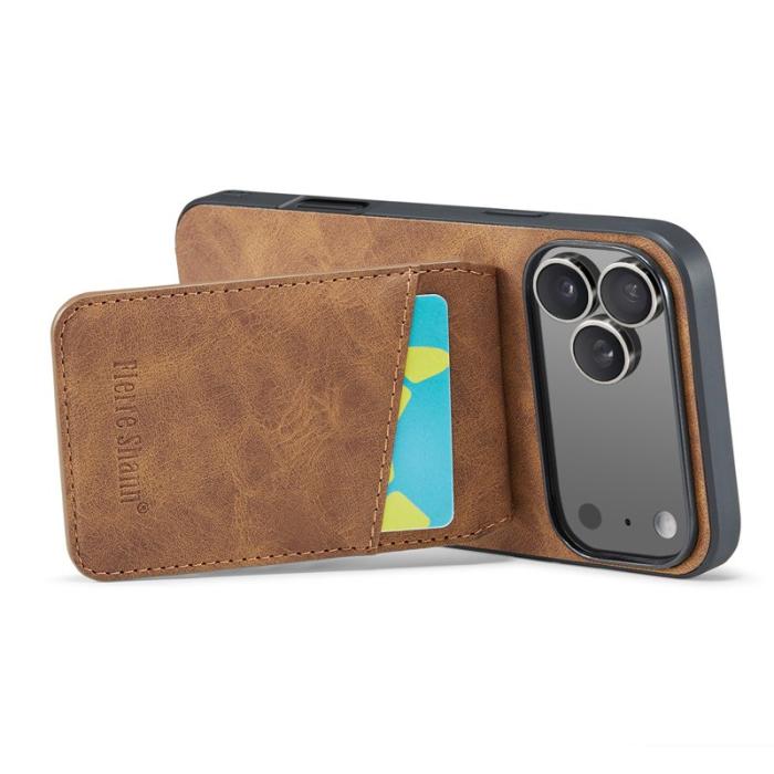 FIERRE SHANN - FIERRE SHANN iPhone 17 Pro Max Fodral Äkta läder - Brun