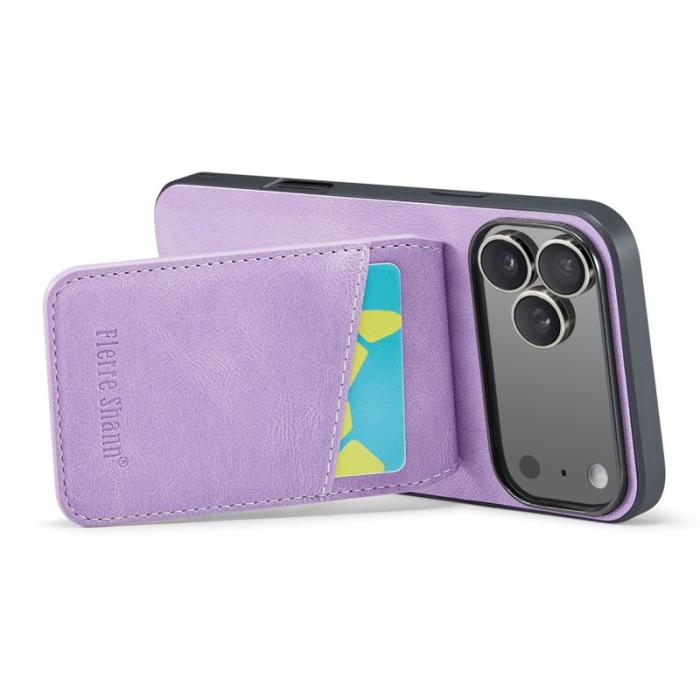 FIERRE SHANN - FIERRE SHANN iPhone 17 Pro Max Fodral Äkta läder - Lila