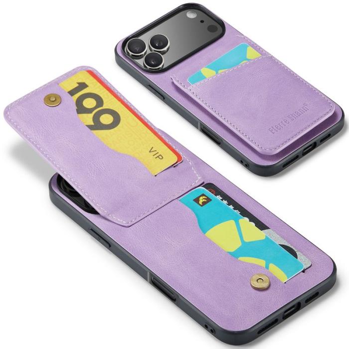 FIERRE SHANN - FIERRE SHANN iPhone 17 Pro Max Fodral Äkta läder - Lila