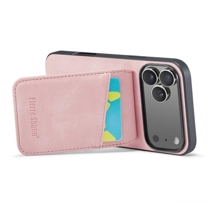 FIERRE SHANN - FIERRE SHANN iPhone 17 Pro Max Fodral Äkta läder - Rosa