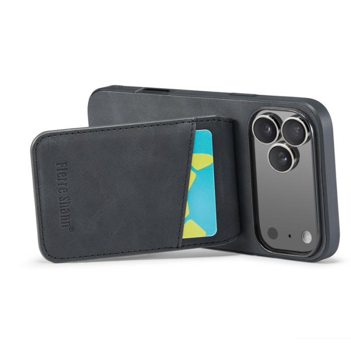 FIERRE SHANN - FIERRE SHANN iPhone 17 Pro Max Fodral Äkta läder - Svart