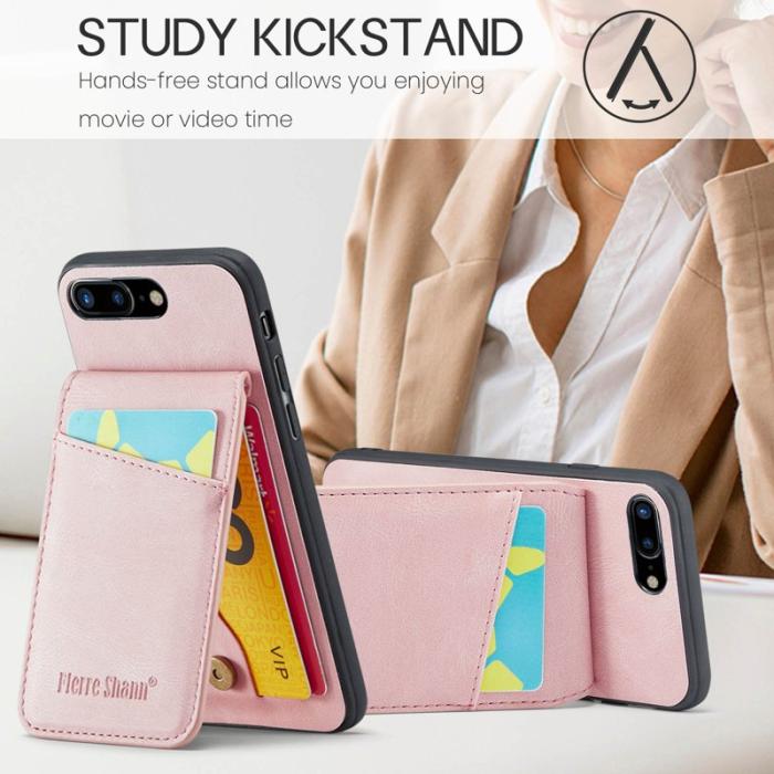 FIERRE SHANN - FIERRE SHANN iPhone 7 Plus/8 Plus Fodral PU Läder - Rosa