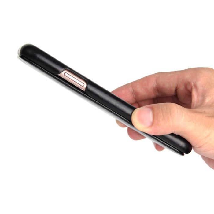 FIERRE SHANN - FIERRE SHANN iPhone X Flip Shell Äkta läder - Svart