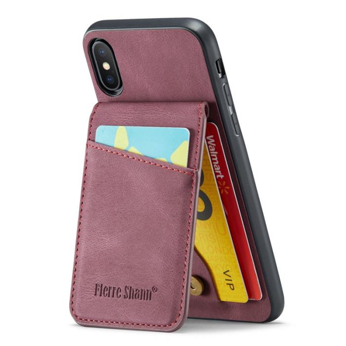 FIERRE SHANN - FIERRE SHANN iPhone X / XS Fodral Äkta läder - Röd