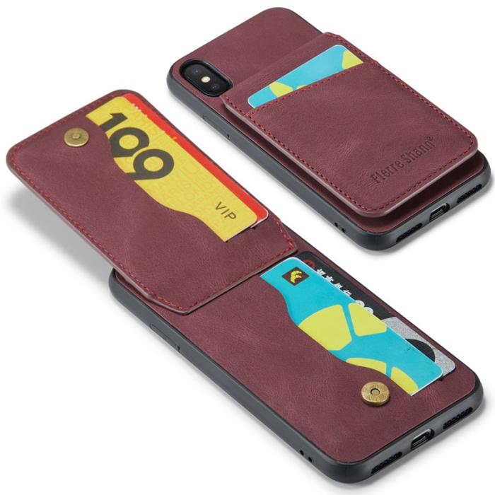 FIERRE SHANN - FIERRE SHANN iPhone X / XS Fodral Äkta läder - Röd