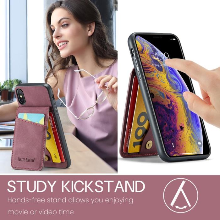 FIERRE SHANN - FIERRE SHANN iPhone X / XS Fodral Äkta läder - Röd