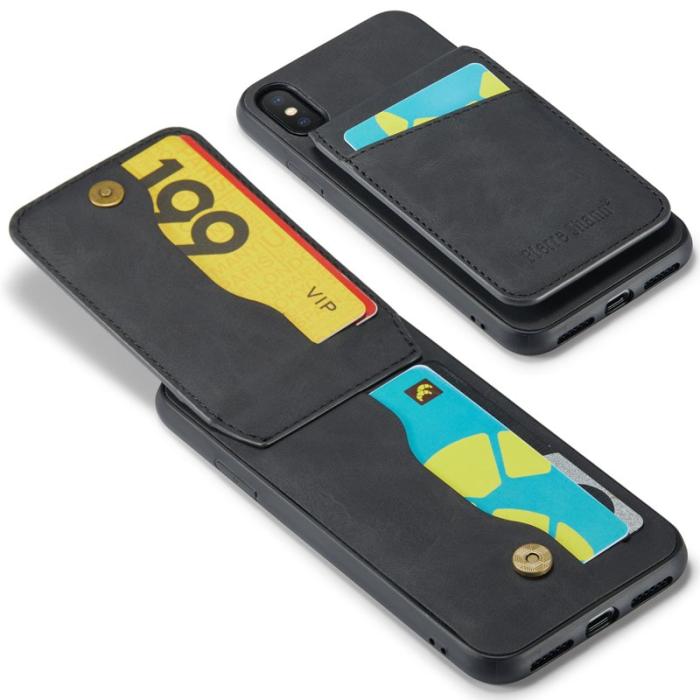 FIERRE SHANN - FIERRE SHANN iPhone X / XS Fodral Äkta läder - Svart