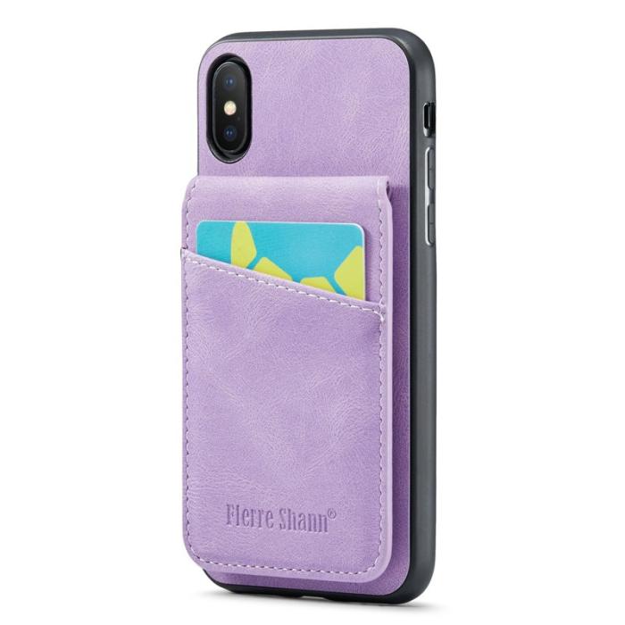 FIERRE SHANN - FIERRE SHANN iPhone XS Max Fodral PU Läder - Lila