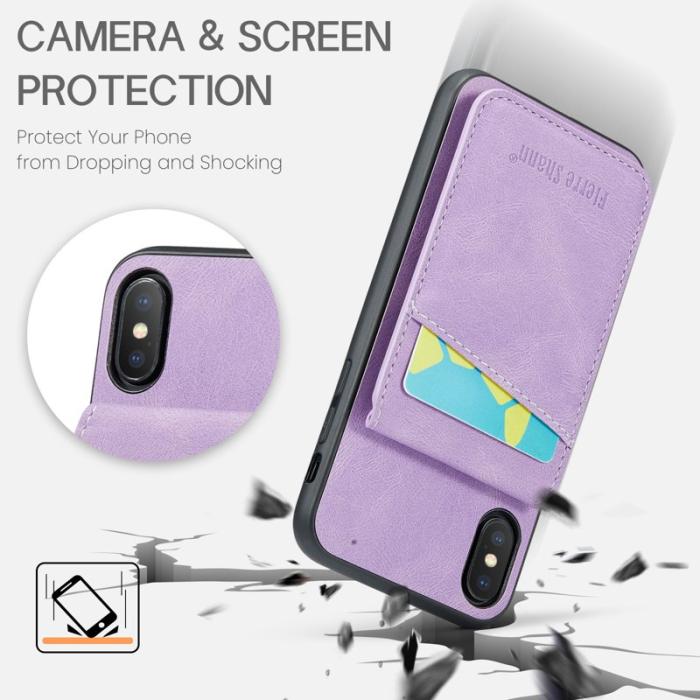 FIERRE SHANN - FIERRE SHANN iPhone XS Max Fodral PU Läder - Lila