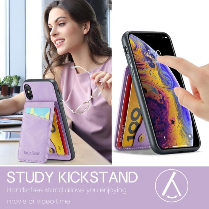 FIERRE SHANN - FIERRE SHANN iPhone XS Max Fodral PU Läder - Lila