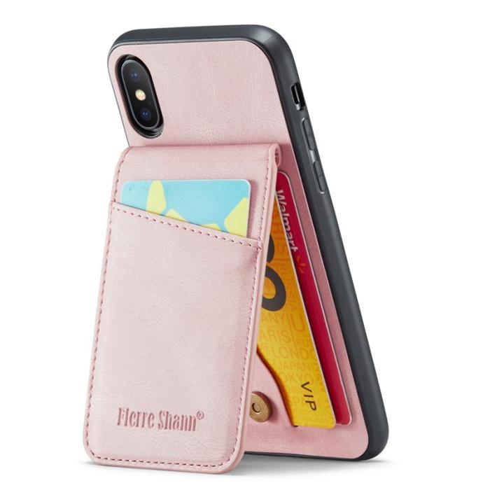 FIERRE SHANN - FIERRE SHANN iPhone XS Max Fodral PU Läder - Pink