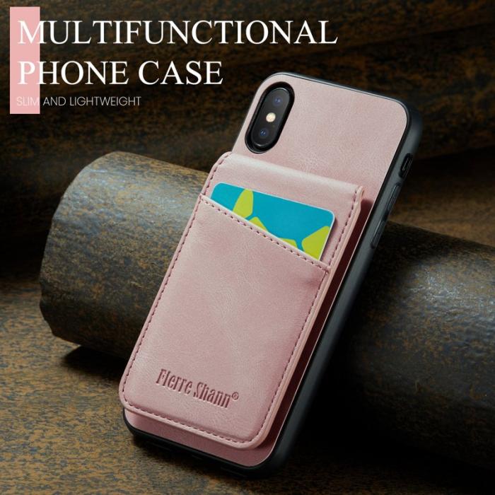 FIERRE SHANN - FIERRE SHANN iPhone XS Max Fodral PU Läder - Pink