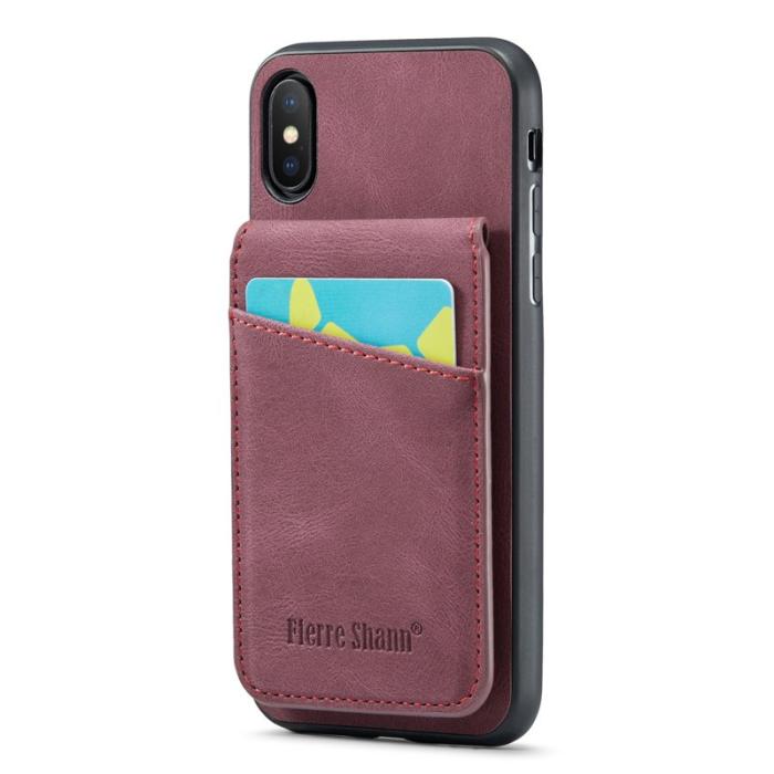 FIERRE SHANN - FIERRE SHANN iPhone XS Max Fodral PU Läder - Röd